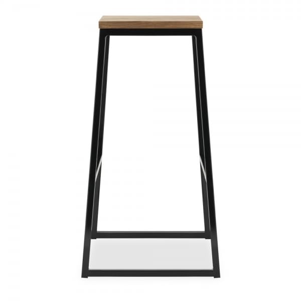 Consec Metal Bar Stool Solid Elm Wood Perfect Home and Office (Pack of 1, Black)-image-46