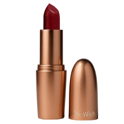Image of One Wish Creamy Matte Lipstick Long Lasting for Women - Berry Obssessed Shade 13 | Vitamin E, Almond Oil & Shea Butter for Moisturising Lip | 8 Hrs Lasting | Smooth Finish | 3.8 gm