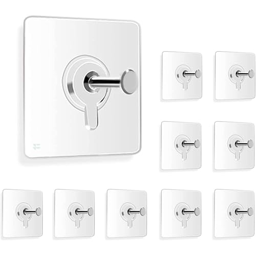 Image of Fuelbyte 10 PCS Adhesive Wall Hook Set - Wall Hanging Decoration, Strong Wall Hanger Hook for Heavy Items, Self Adhesive Wall Hooks for Hanging, Multipurpose Hooks for Home & Office (Nail Hook, 10)