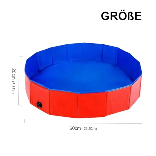 60x20cm Hundepool fur Kleine Hunde Hundebecken Faltbare Schwimmbecken Hund Planschbecken rutschfest Hundebadewanne Swimmingpool mit Ablassventil