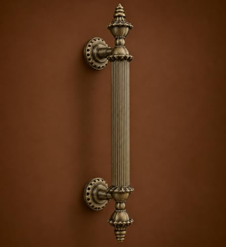 Image of GLOXY Premium Antique 24 inch Vintage Royal Taj Main Door Handle with 18.5 inch Hole-to-Hole Spacing - Decorative Push & Pull Aluminium Handle for Wooden & Glass Doors - Ideal for Homes, Restaurants & Villas