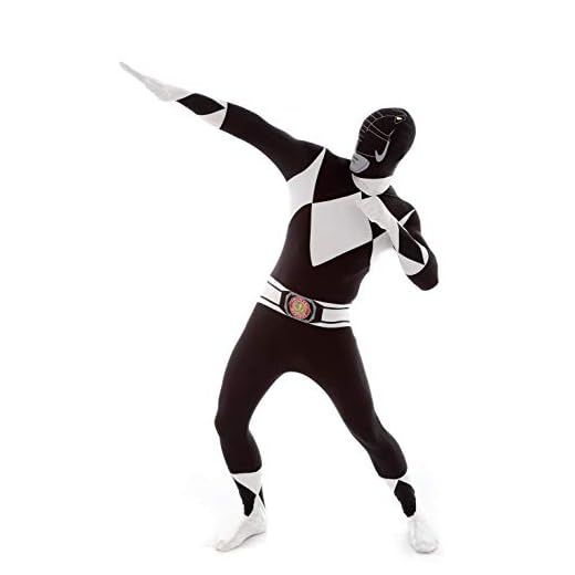 Morphsuits Power Ranger Morph - Traje de Power Rangers, disfraz de Power Rangers negro para adulto, disfraz de Power Ranger negro