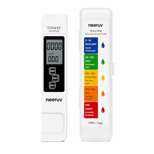 Image of Digital TDS,EC & Temperature Meter for Water Testing | PPM Quality Tester with LCD Display,Quick Reference & Protective Case for RO, Drinking, Aquarium & Swimming Pool