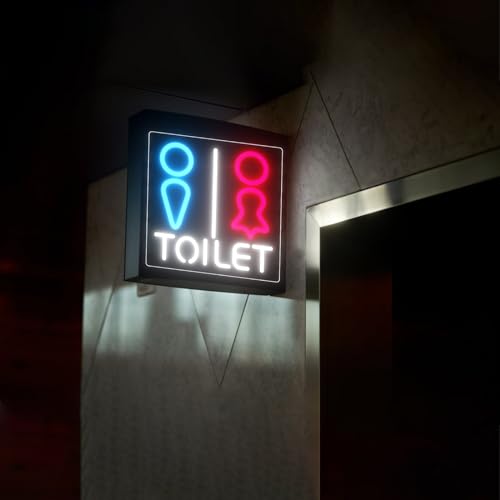 Image of Toilets Neon Signs for Wall Decor Neon Lights for Bedroom Led Business Signs Suitable for Washroom Restroom Christmas Birthday Party Unique for Lover,21 * 21cm