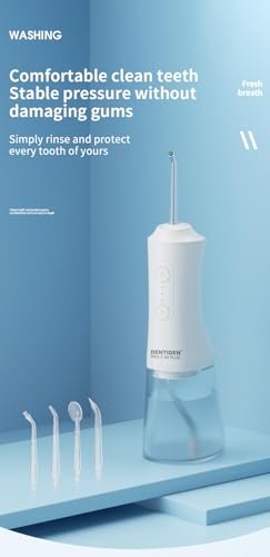 Image of Pro C90 Plus Cordless Water Flosser for Teeth Cleaning | 360 Rotating Nozzles | 3 Cleaning Modes | 4 Interchangeable Tips | Rechargeable Portable Oral Irrigator | White