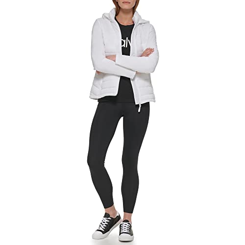 Calvin Klein Damen Lightweight Side Panels Adjustable Hood Zip Pockets...