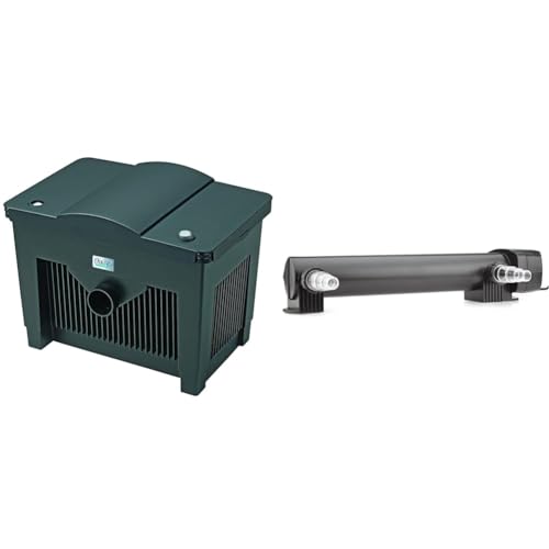 Oase 56776 Durchlauffilter BioSmart 18000 | Filter für bis zu 18.000 l/h | Filtersystem | klares Teichwasser | Teichfilter & 56869 UVC Vorklärgerät Vitronic 24 W | Teichklärer | UVC-Klärer