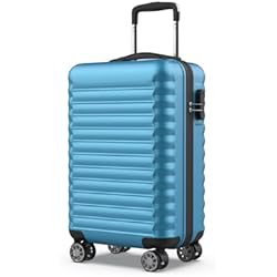 Talento Maletas Cabina NEWTECK - Maleta de Cabina Upfly 20' ABS (53x33,5x22cm) con Cierre de Combinación y 4 Ruedas Dobles 360. Maleta de Mano Rígida Resistente, Ligera con Interior Compartimentado | Azul Eléctrico