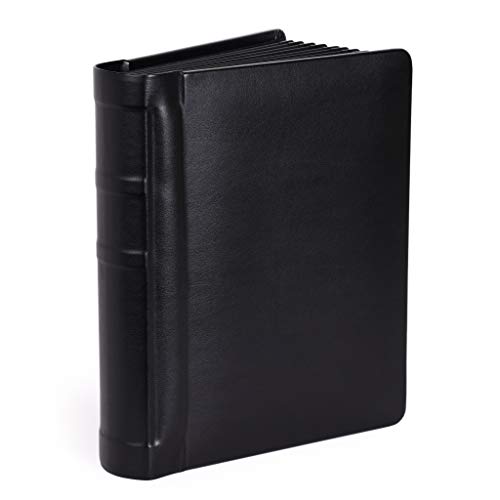 Tuscany Albums Professional Leatherette Bound Photo Album for Weddings and Special Occasions 5x7 (10 Page), Black/Black
