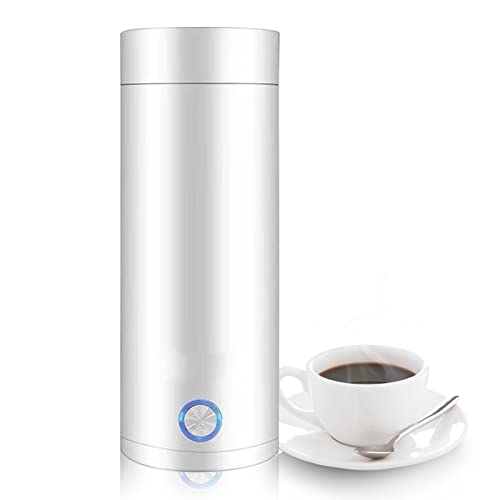 Bollitore portatile da viaggio, 400 ml, mini tazza riscaldante in acciaio inox 304, 5 minuti, riscaldamento rapido 2 in 1, funzione di mantenimento del calore, caldaia da viaggio, riscaldamento