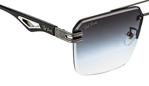 Image of Ted Smith Mens Womens Polycarbonate Uv Protection Metal Pilot Sunglasses