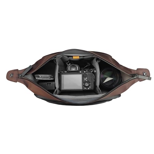 Image of Vanguard VEO Lite S7L Camera & Everyday Shoulder Bag (Chocolate) - Fits Mirrorless Camera + Multiple Lenses, Tablet Storage, Removable Dividers, Easy-Clean Water-Resistant Design