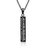 Custom Name Word Pendant Engraved Necklace for Men Women Stainless Steel Couple Pendant Personalized...