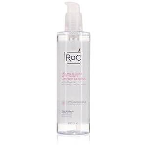 RoC – Agua Limpiadora Micelar Extraconfort – Piel, Rostro y Ojos Sensibles – Limpieza Eficaz – Minimiza los Riesgos de Alergia – 400 ml