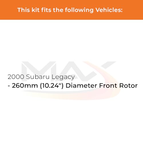 Image of Max Advanced Brakes Front & Rear Brake Kit Compatible With 2000 Subaru Legacy w / 10.24 inch Diameter Front Rotor Replacement Geomet Coated OE Disc Brake Rotors and Ceramic Brake Pads