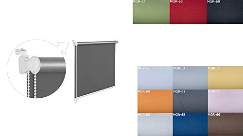 Modern Home AT Neu Classic Rollo Jalousie Verdunkelungsrollo 100% PVC Kasette nach Mass Sonnenschutz UV Schutz (Beige, B: 61-70 cm H: bis 150 cm) Cover