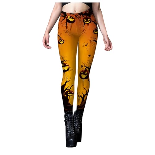 Leggings estampados de estilo oscuro de Halloween para mujer, cómodos y elegantes, mallas de longitud completa para fiesta de disfraces y pantalones de yoga para mujeres de talla grande, cintura alta,