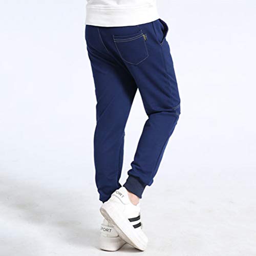 DCUTERQ Boy's Cotton Sweatpants Kids Slim Fit Athletic Drawstring Elastic Jogger Pants Sports Trousers Age 4-12 Years4