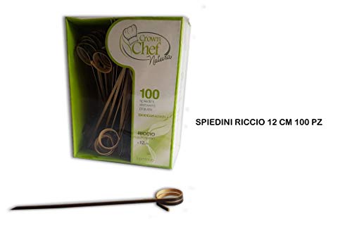 CROWN 200 SPIEDINI 12 cm Bamboo biodegradabili sterilizzati stuzzicadenti spiedo panini Hamburger 2 Riccio