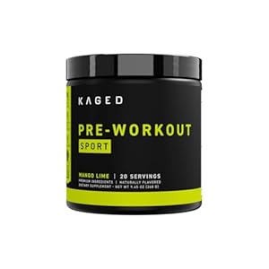 Kaged Pre-Kaged Sport Pre Workout Powder | Mango Lime | Energy Supplement for Endurance | Cardio, Weightlifting Sports Drink | 20 Servings
