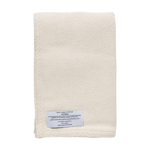 Red Land Cotton Blanket | American Grown and Made 100% Cotton | Soft Breathable Bed Blanket | Lightweight & Cozy Perfect for Layering Any Bed for All Seasons | King, Natural