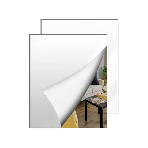 Image of 2 Pcs 12 x16 Inch Acrylic Mirror Sheet, 1 /8 Inch Thick Opaque Glossy Mirror, Plexiglass Mirror Sheets with Protective Film, Rigid Mirror Acrylic Sheets for Sawing, DIY, Laser Cutting and Engraving