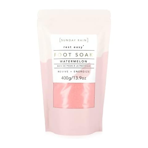 Sunday Rain Rest Easy Luxury Energizing Foot Soak, Vegan & Cruelty-Free, Fruity Watermelon Fragrance, 400g Cover