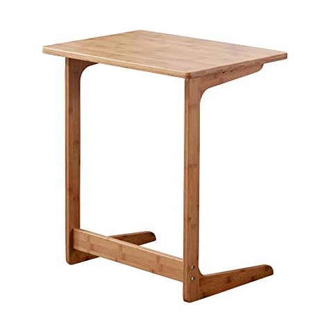 Mesa de bandeja de TV Zoopolyn, de bambú natural en forma de L Cover