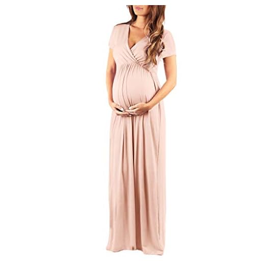 DAY8 gravid kvinna klänning sommar chic lång fest ceremoni Cocktail sexig kvinna gravid fotografi gåva kläder billig modernitet mode Maxi klänning graviditet Shooting, kaki, XL