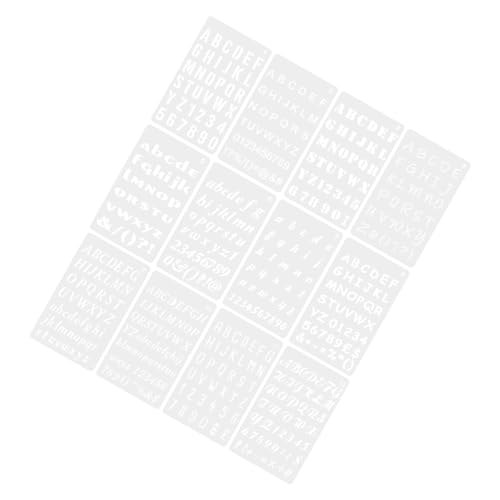 Veemoon 12blätter Schablone Buchstaben Kunststoff Schablonen Zum Bemalen Für Alphabet Wandkunst Bastelplastik Malschablonen Zahlenschablonen Für Airbrush