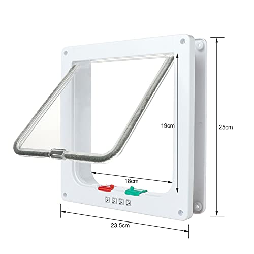 Snsowed Porta de aba para cães e gatos Porta de aba de gato com travamento de 4 vias para portas ext