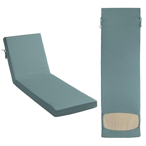 Arden Elastic Chaise Lounge Cushion Cover 2-Pack Stretch Knit Patio Cushion Slipcover Fade Resistant Machine Washable Indoor/Outdoor Replacement Cover Fits Multiple Sizes Peacock Blue Green