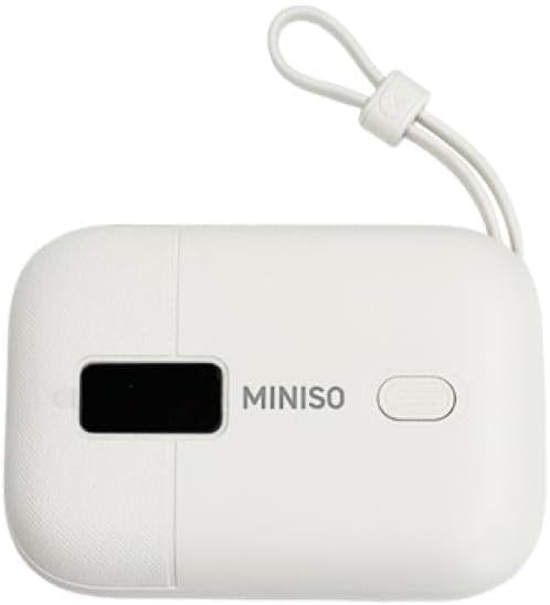 Miniso 9000mAh ミニポータブルパワーバンク、コンパクト view ケーブルを収納した