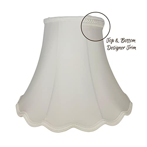 Image of Royal Designs, Inc. Scalloped Bell Designer Lamp Shade, DSO-83-8WH-2, 4 x 8 x 7.25, White, Pack of 2