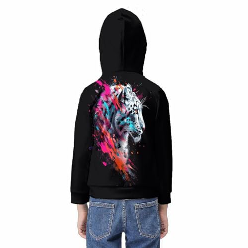 Pull léopard à capuche pour enfants de 9 à 11 ans style tigre - 6