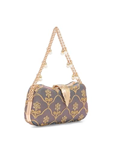 Image of TOOBA Handicraft Clutch Purse For Women with Sleek Design Embroidered Clutch| Trendy Stylish Bridal, Party, Wedding Sling Bag