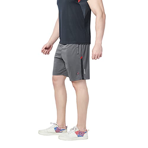 Image of Berge' Men's Instadry Dryfit Polyester Lightweight Soft Fabric Long Shorts With Secure Zipper Pockets for Casual Sports, Running, Gym, Jogging | Half Pants