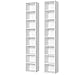 Set di 2 Scaffale Porta CD Dvd archiviazione CD Supporto di archiviazione armadietto Mobiletto per CD Organiser Casa Salvaspazio Espositore con Scomparti per Soggiorno studio 29.5x23.5x180cm (Bianco)