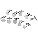 LeeQinersw 10 Piezas Gemelos Cobre Bases para Pegado Componentes para Diseñar Joyas con Cierre Sencillo Adecuado para Artesanía en Casa, Plata, Individual