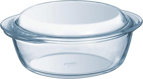 Pyrex Essentials Glass round Casserole High resistance 1.6 L (+ 0.5L Lid)