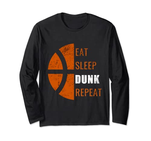 Come Sleep Dunk Repeat Divertido Baloncesto Hombres Mujeres Niños Regalo Manga Larga