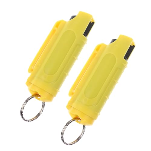DEZP 2 Piezas De Llavero,Spray De Pimienta,Tamaño Práctico y Fácil De Transportar(Amarillo)