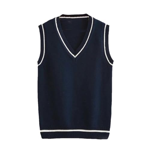 Mens Thick V-Neck Sleeveless Vest Sweater Knitting Tops Sweater