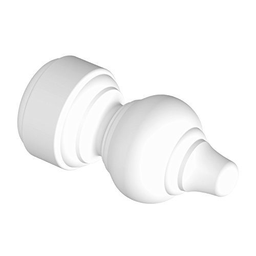 Flairdeco Endstücke für 28 mm Ø Gardinenstange, Rillenform, Plastik, Weiß, 2 Stück Cover