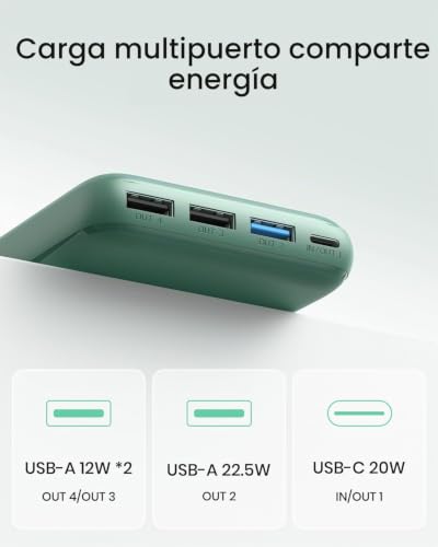 Bateria Portatil de 22.5W A ADDTOP con 4 Salidas y Carga Rapida PD 3.0 3