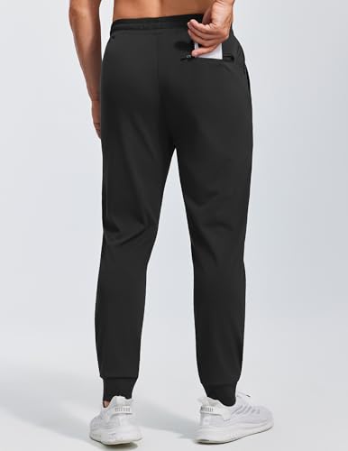 PINSPARK Mens Athletic Joggers Pants with Zipper Pockets Lightweight Quick Dry Workout Track Gym Pants2