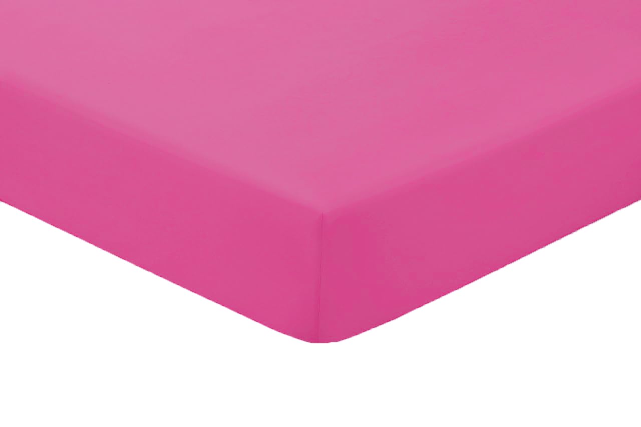 Amigozone Fuscia Extra Deep 16"(40Cm) Non Iron Percale Pollycotton Fitted Sheets (Single, )