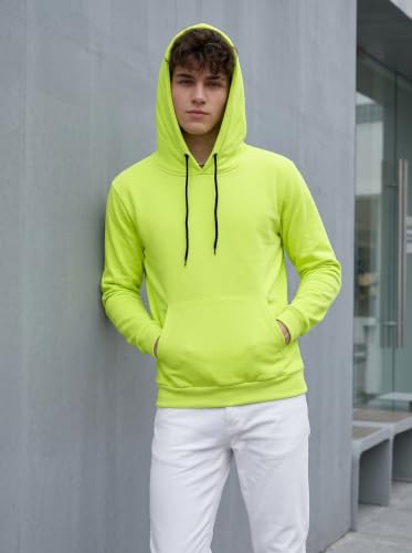 Image of HOODMASTER Unisex Fleece Hoodie Sweatshirt with Pockets Full Sleeves Regular Fit Solid Pattern Hooded Neck and Standard Length | Hoodies for Men & Women