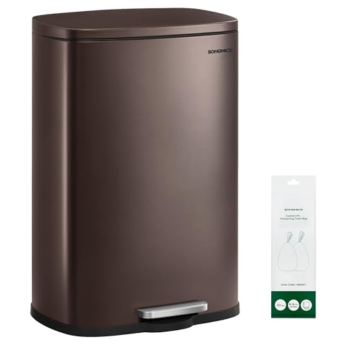 SONGMICS 20 Gallon (75 L) Stainless Steel Step-On Trash Can