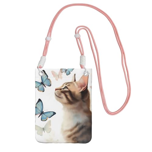 Leather Mini Crossbody Phone Bag, Neck Strap Card Pouch Phone Android